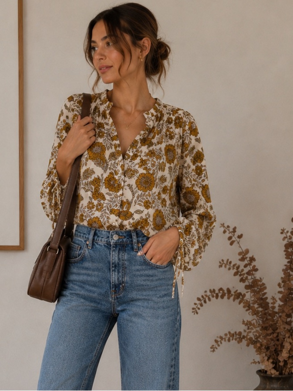 FAHERTY BUTTON DOWN BLOUSE